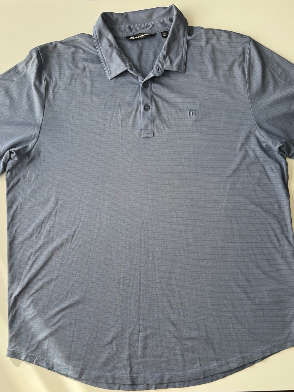 Travis Mathew Men's Heather Slate Blue Polo